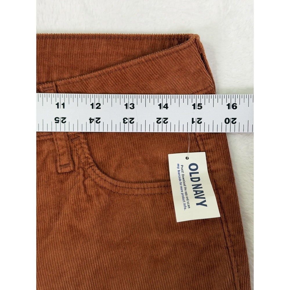 New Old Navy Pants Womens 10 Orange Corduroy High Rise Rockstar Super Skinny - Picture 3 of 9